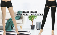 Thigh-High Footless Compression Sleeves for Leg Pain Relief
