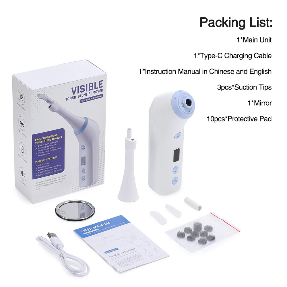 Electric Visible Tonsil Stone Remover with HD Camera - 16