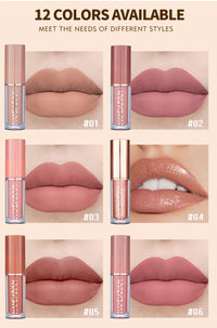 12-Color Waterproof Matte Liquid Lipstick Set