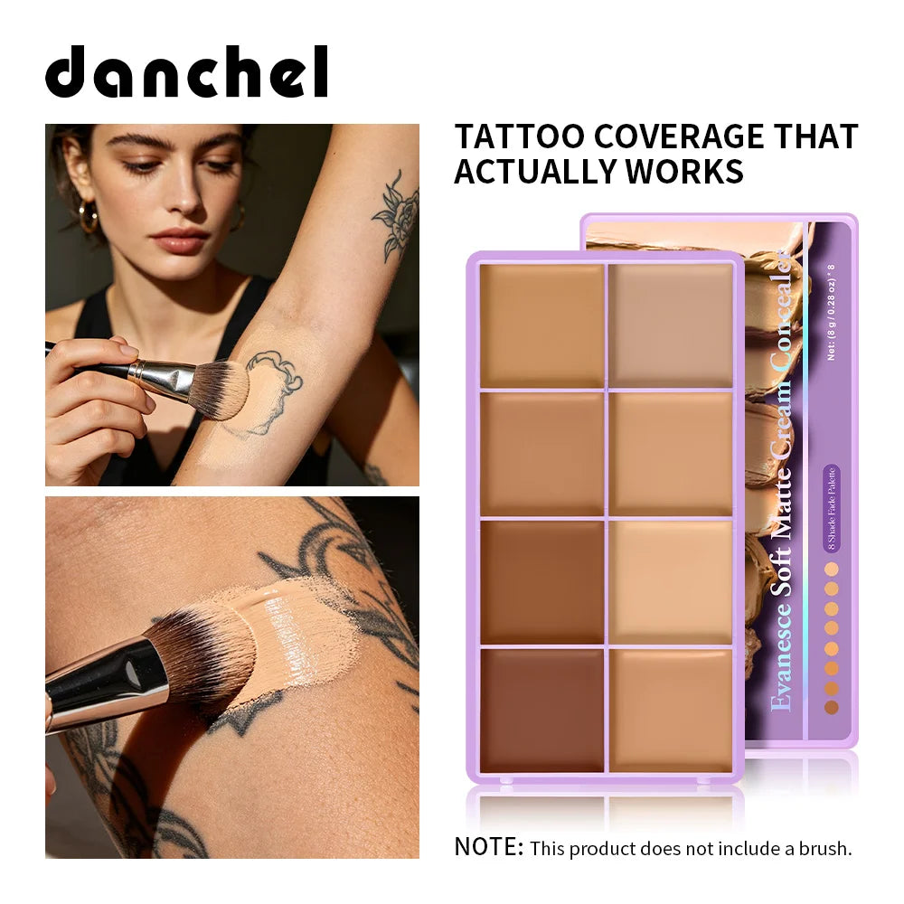 8-Shade Waterproof Full Coverage Cream Concealer Palette - 1
