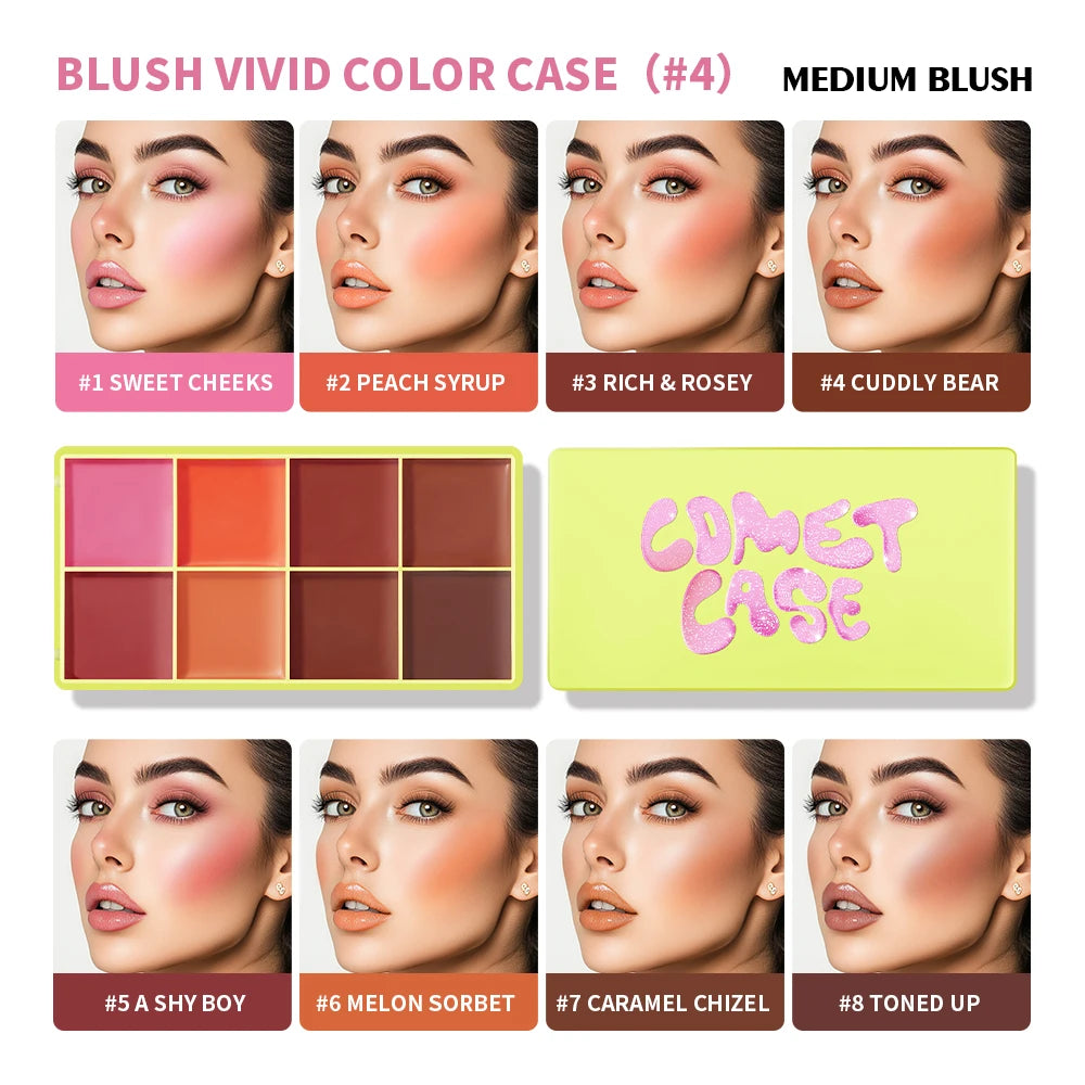 8-Color Cream Blush and Contour Palette - 21
