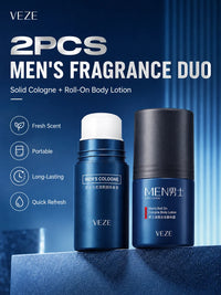 Portable Men’s Solid Cologne and Body Lotion Fragrance Set