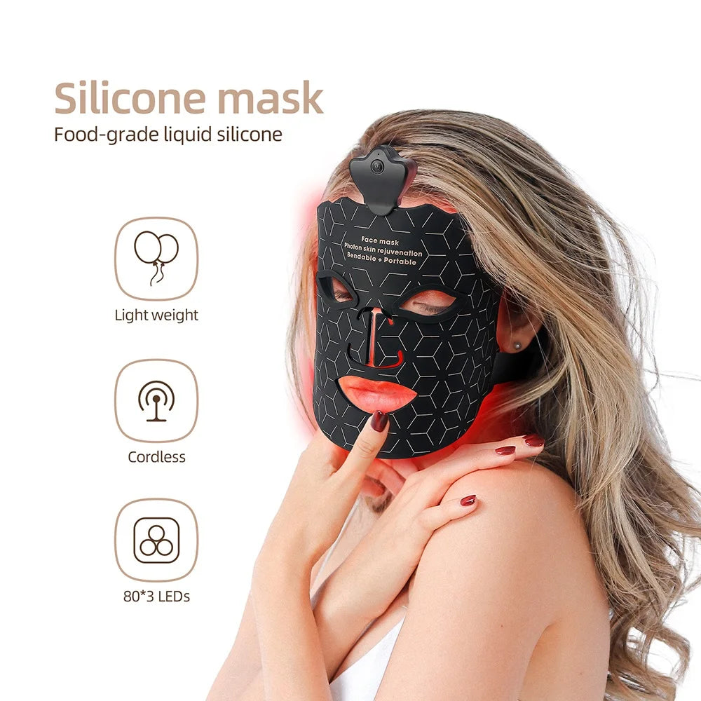 7-Color LED Photon Therapy Silicone Facial Mask - 11