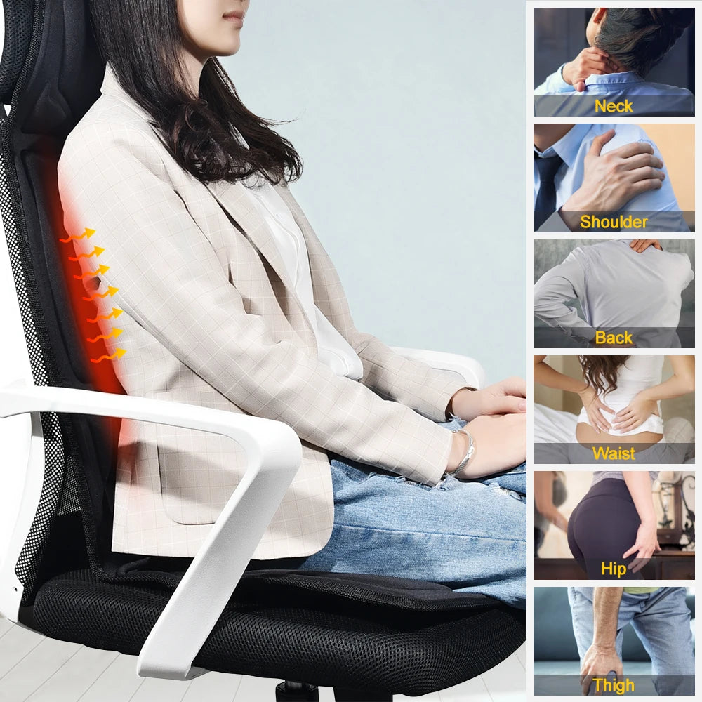 Full-Body Heated Vibration Massage Chair Cushion - 19