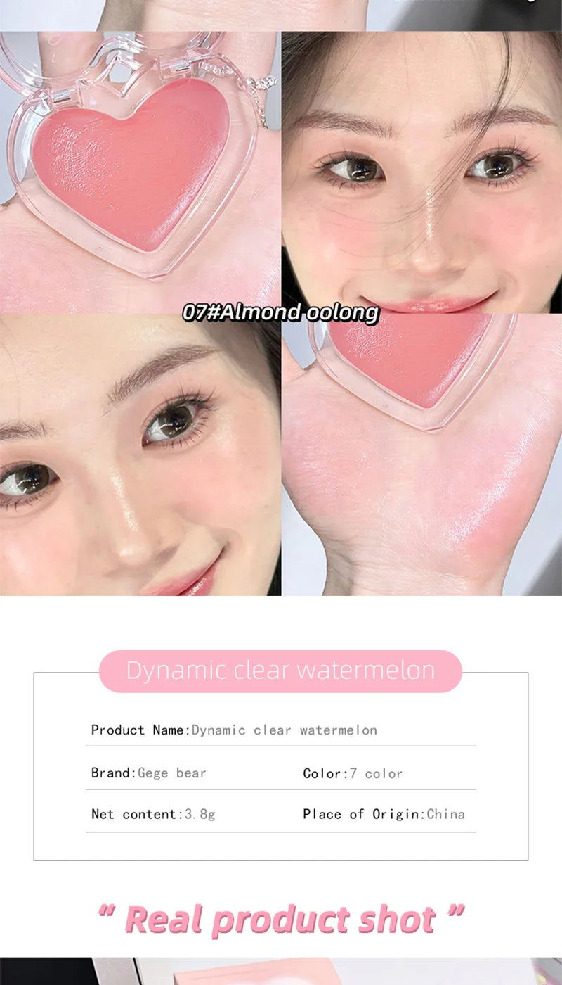 Heart-Shaped Water-Luminous Blush & Highlighter Cream - 20