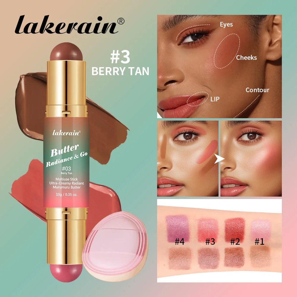 2-in-1 Dual-Ended Bronzer and Blush Makeup Stick - 1