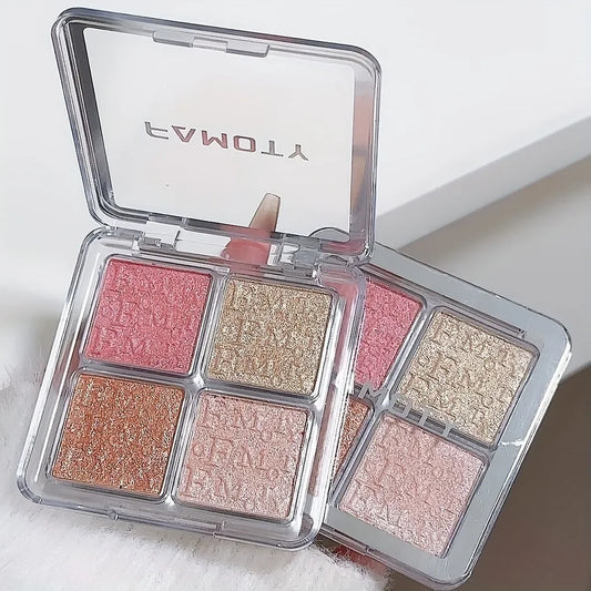 4-Color Shimmer Face Highlighter Palette