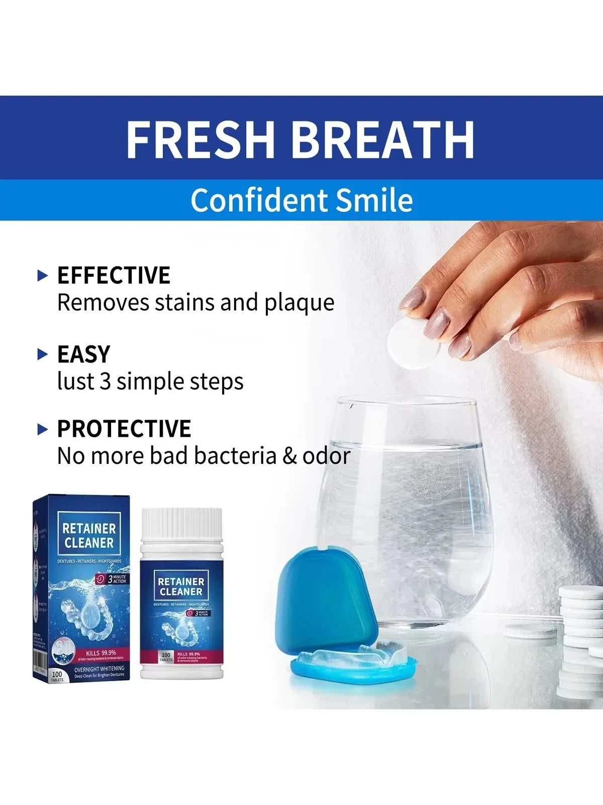 Denture and Retainer Cleaning Tablets (100 Pack) - 5