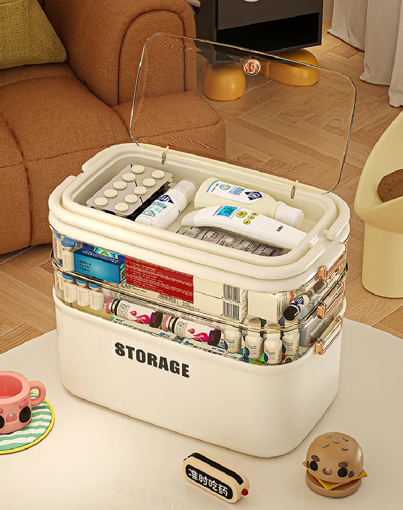 Portable Multi-Layer Family First Aid Organizer - 9