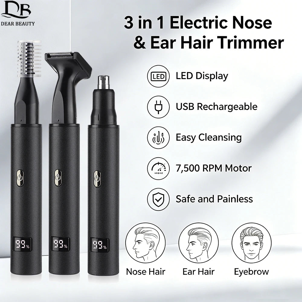 3-in-1 Electric Nose, Ear, and Facial Hair Trimmer