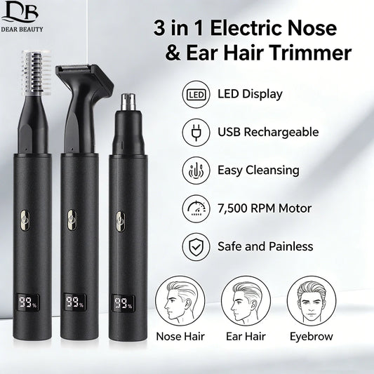 3-in-1 Electric Nose, Ear, and Facial Hair Trimmer
