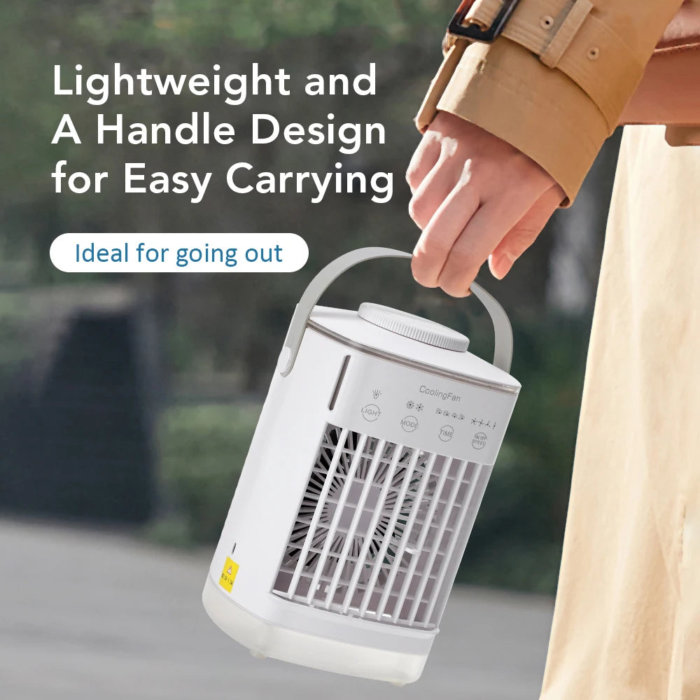 Portable Desktop Air Cooler with Mist and LED Light - 11
