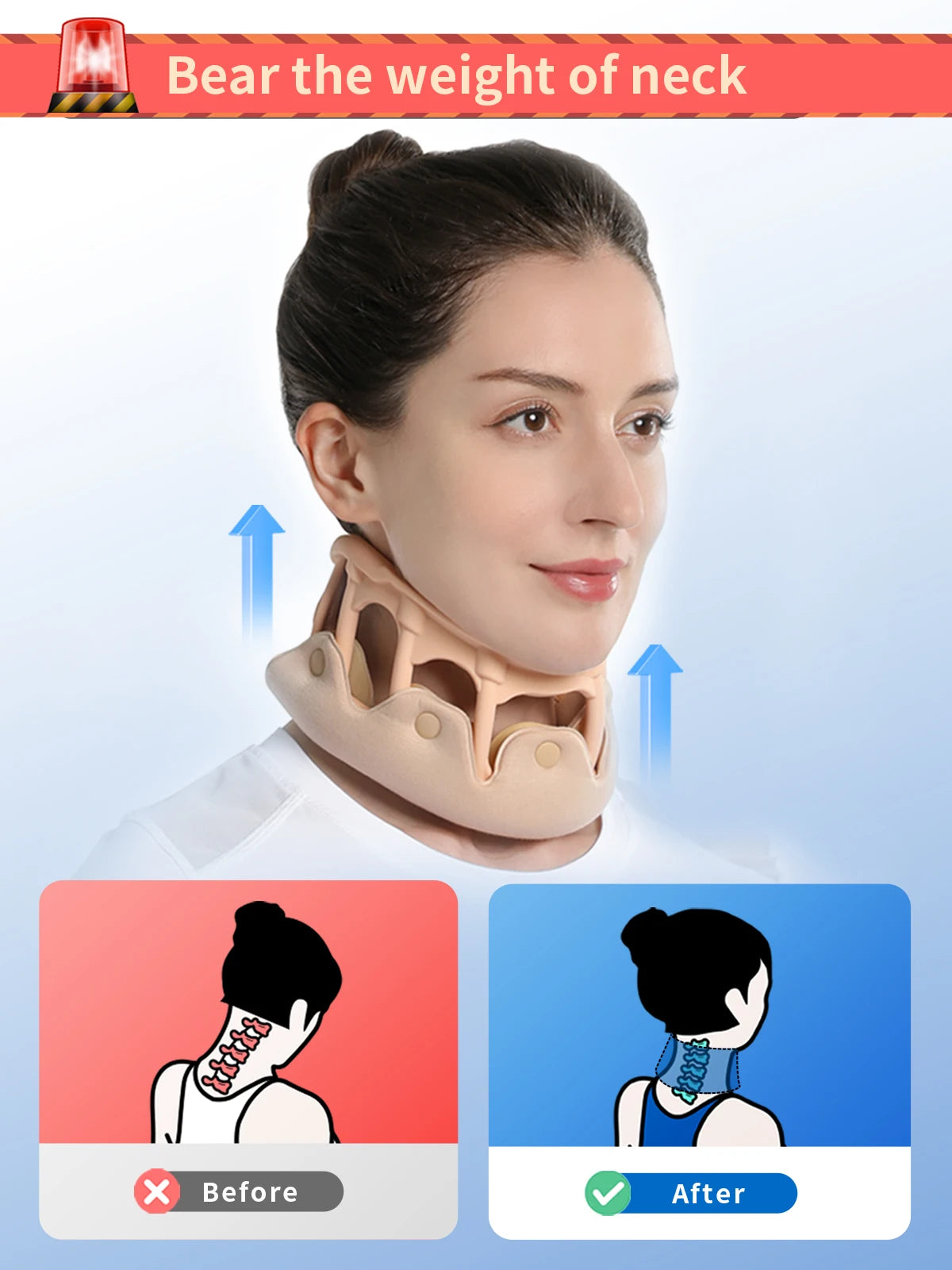 Waterproof Silicone Neck Support Brace for Pain Relief and Posture - 14