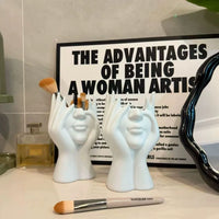 Artistic Face Makeup Brush Organizer and Desk Vase