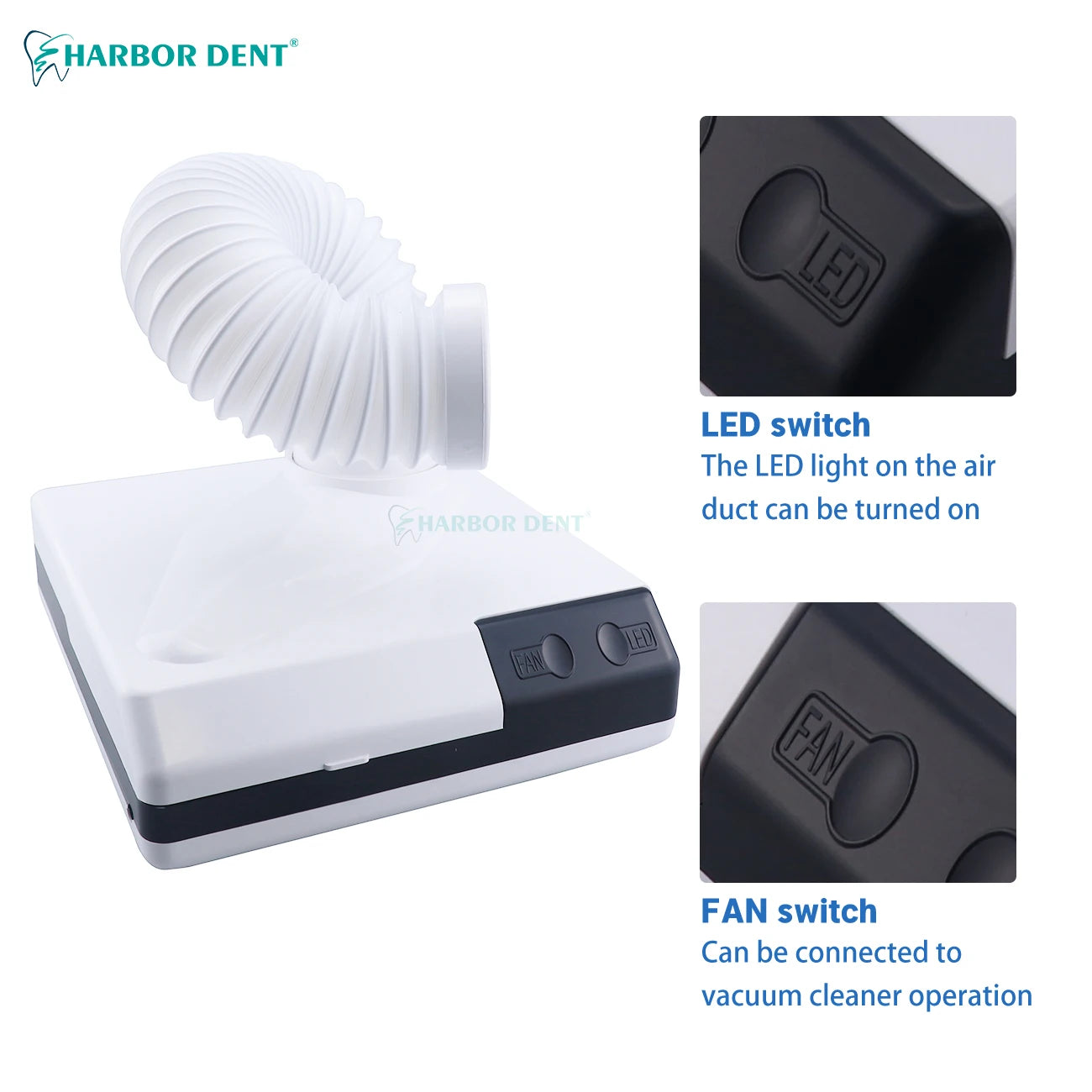 60W Dental Lab Dust Collector with LED Light - 4