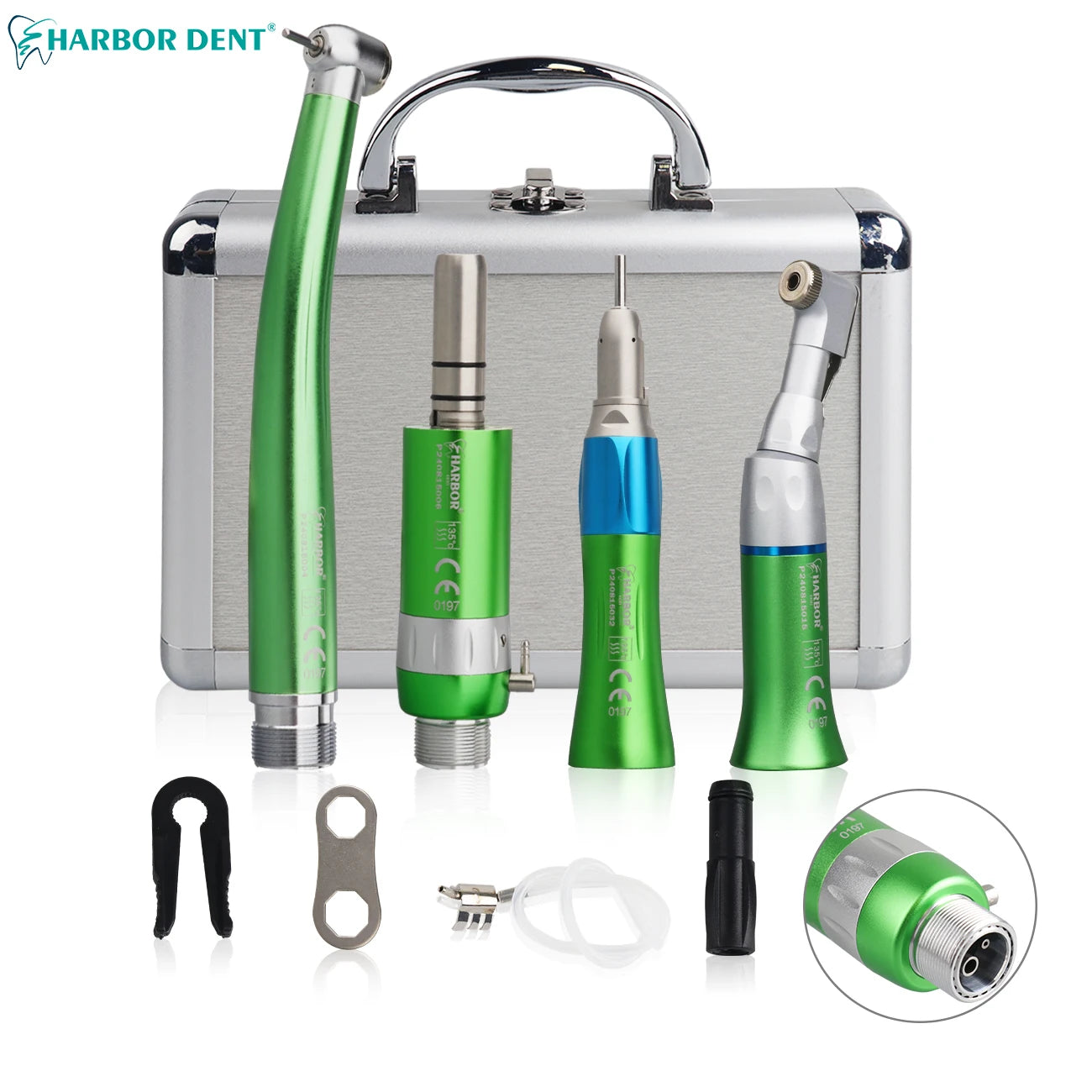 4-Piece Dental Handpiece Kit with Air Motor - 4