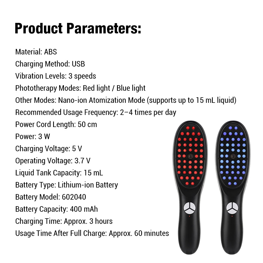 Electric Scalp Massager & Hair Growth Atomizing Brush - 11