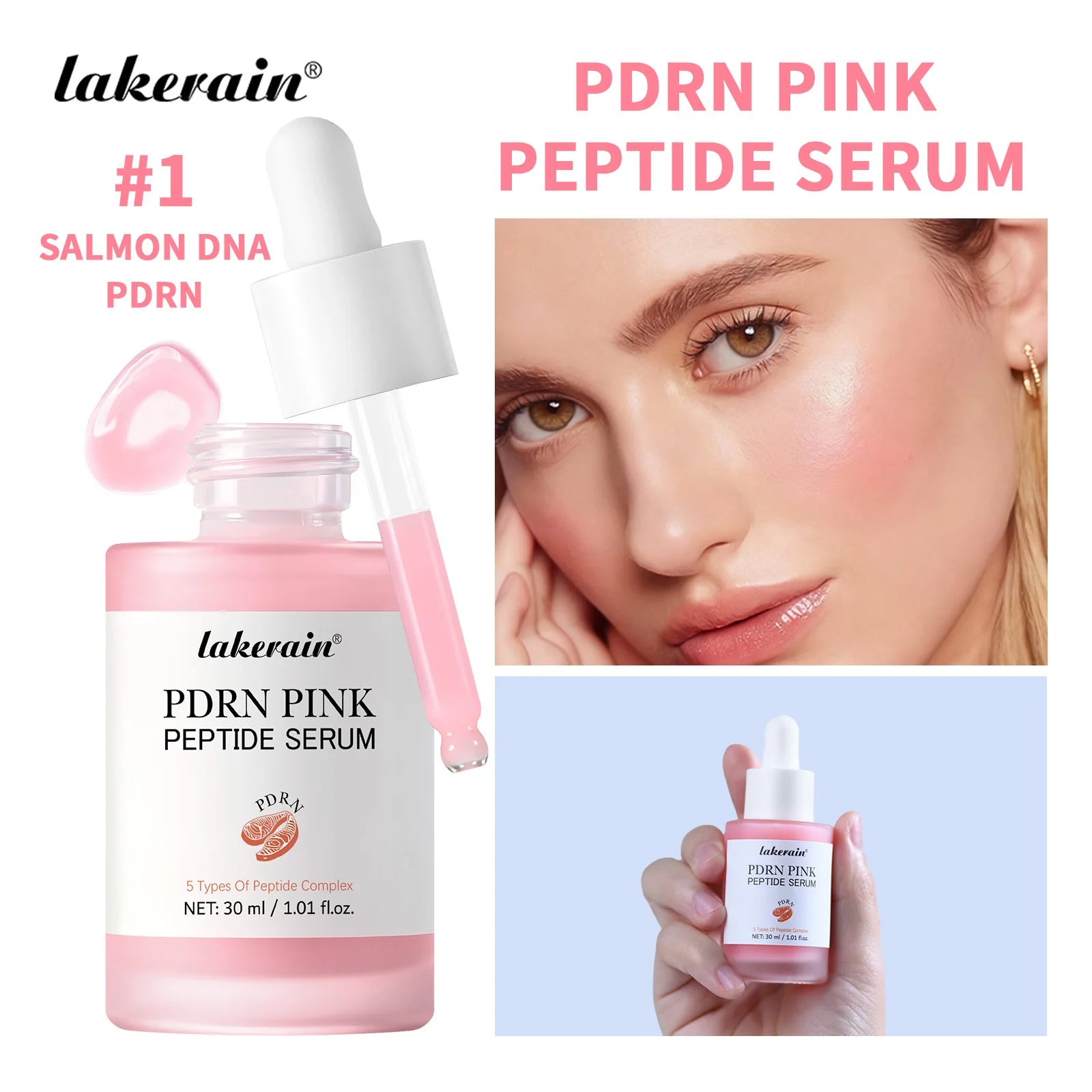 Salmon PDRN Pink Peptide Facial Serum for Glass Skin Glow - 20