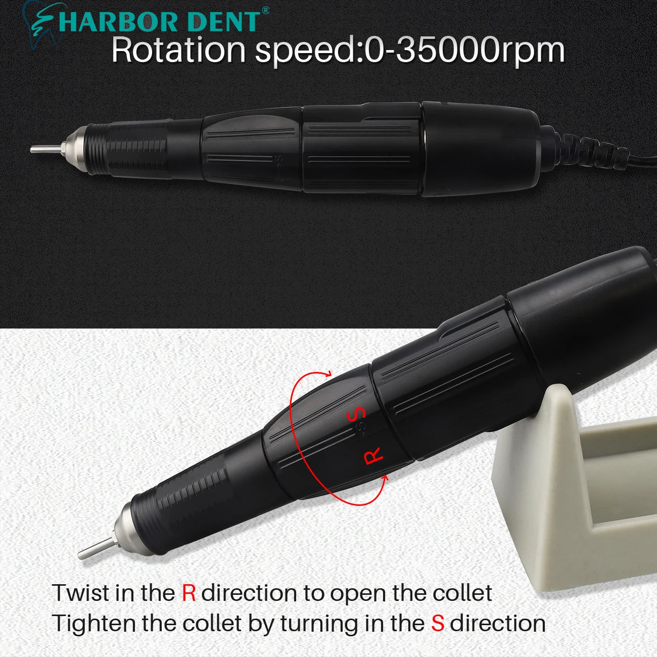 Professional 35,000 RPM Electric Micro Motor for Jewelry and Dental - 4