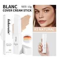 Full Coverage Color-Changing Cream Foundation Stick with Built-in Brush