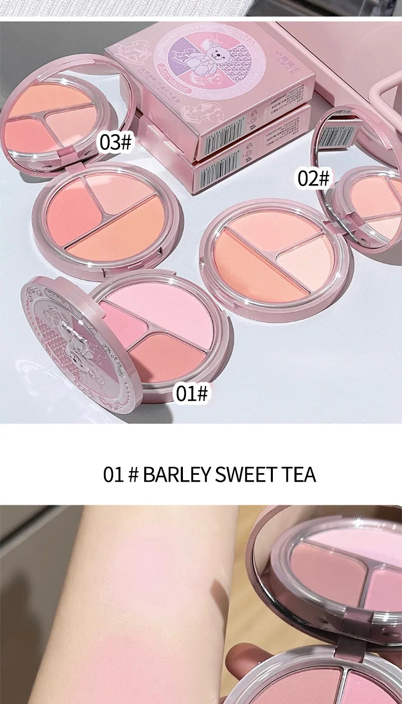 Bear Knight Trio Blush Palette for Flawless Makeup - 11