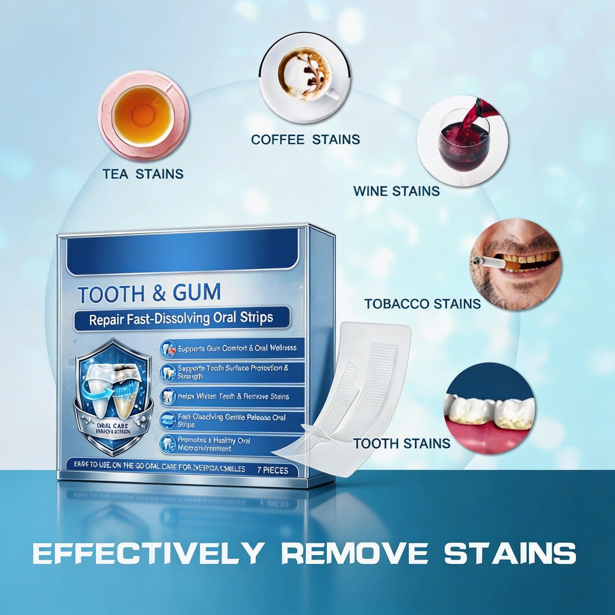 Fast-Dissolving Teeth Whitening and Gum Repair Strips - 2