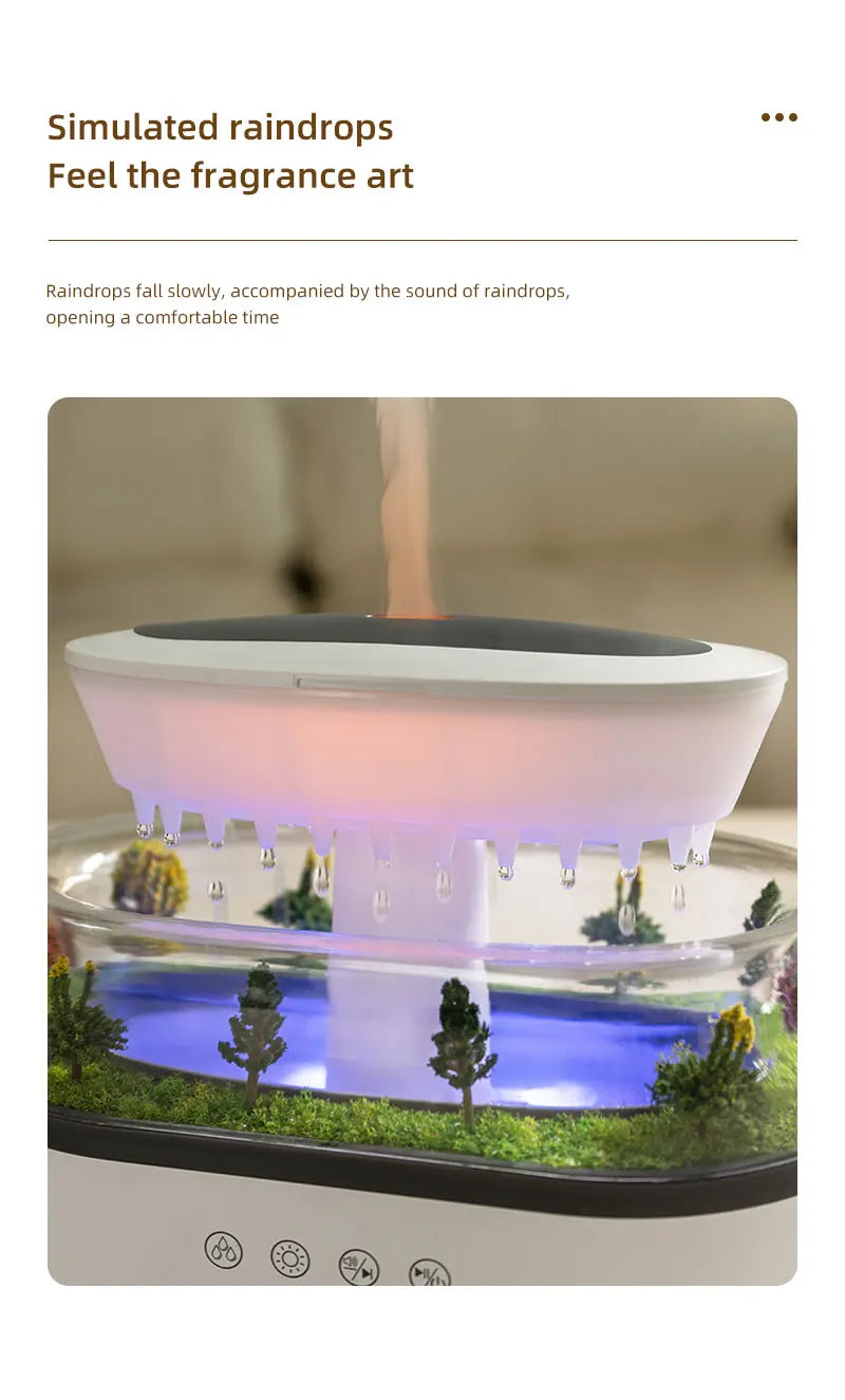 Raindrop Aromatherapy Humidifier with White Noise - 8