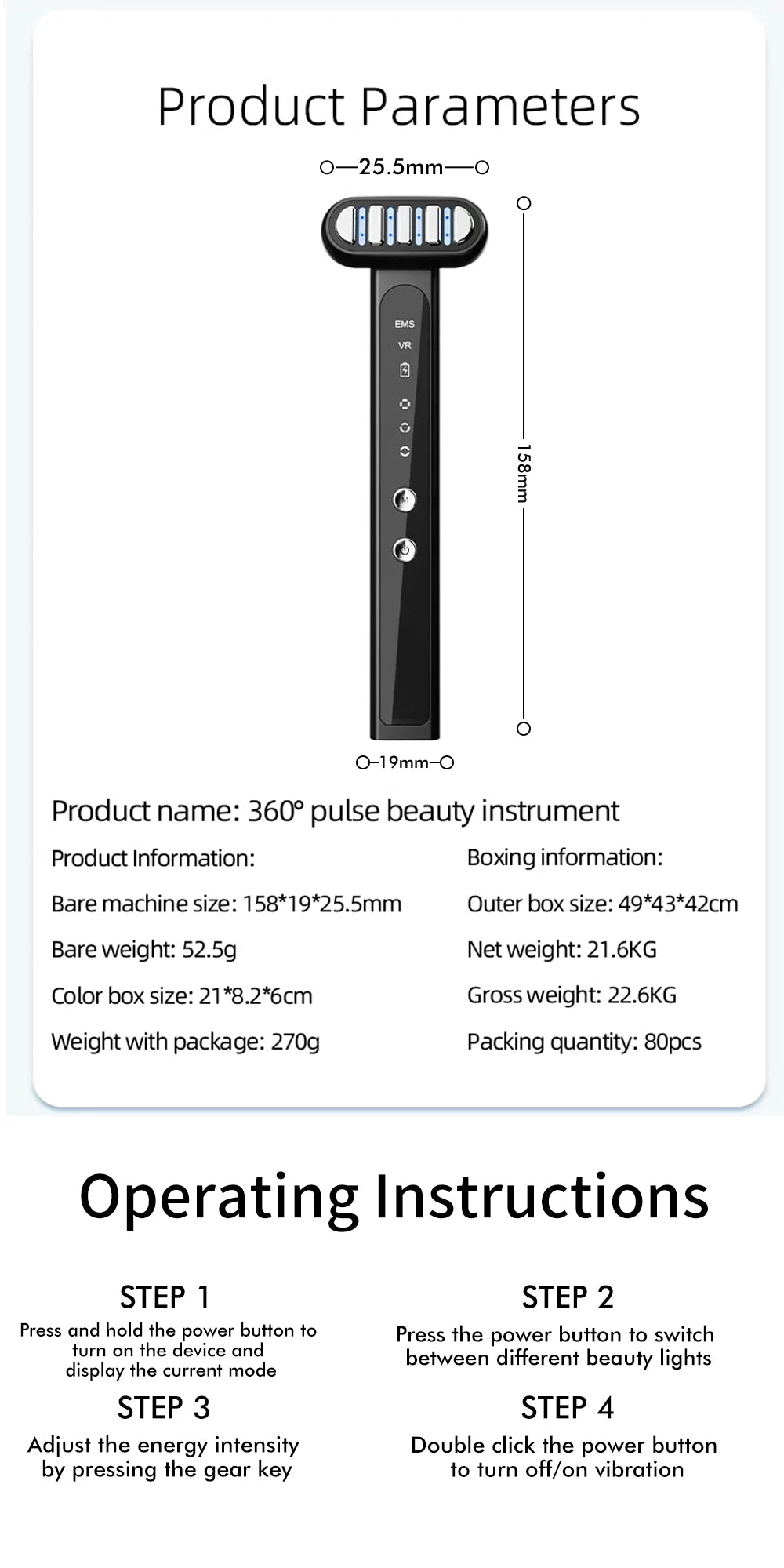 Red Light LED Facial Wand for Anti-Aging and Eye Care - 16