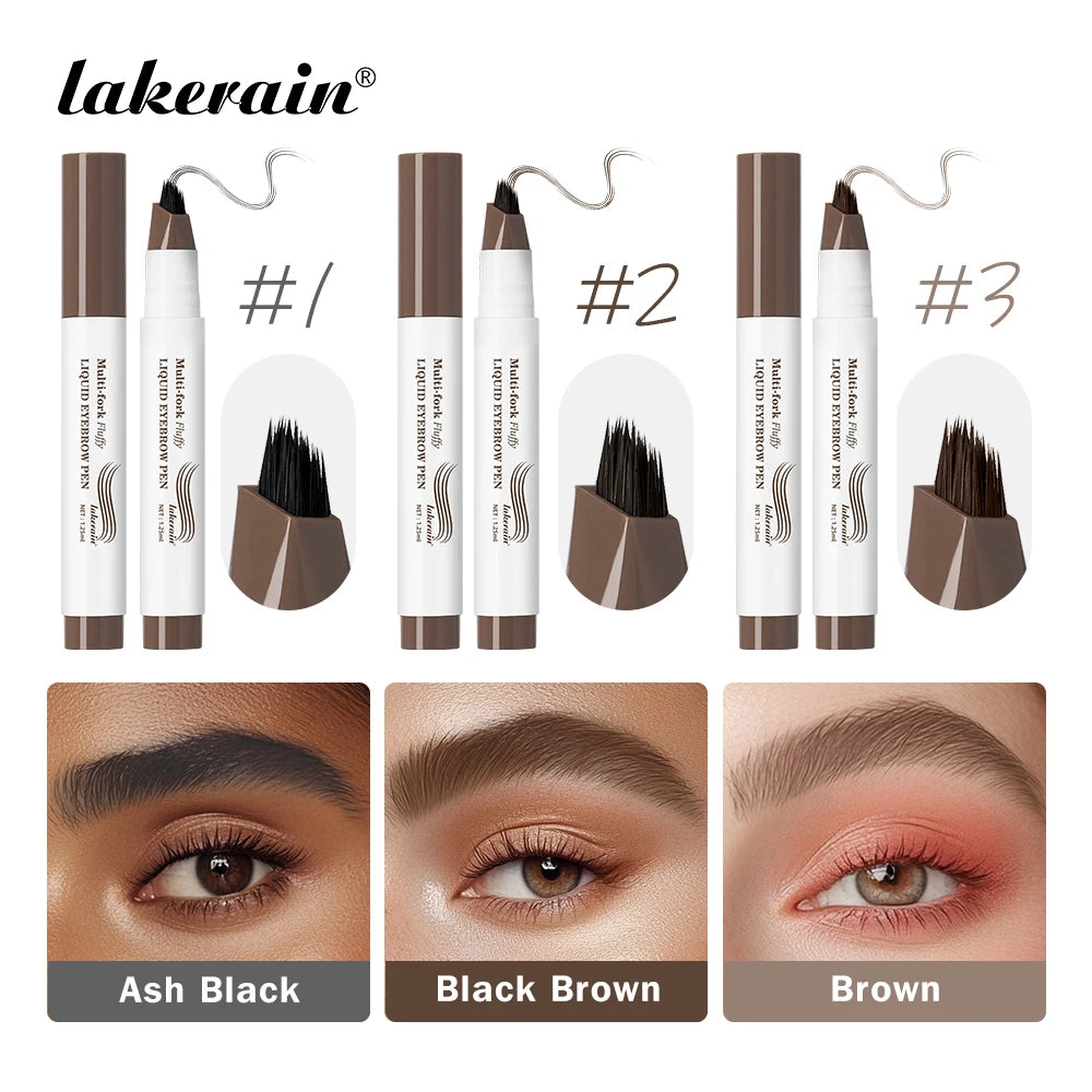 Waterproof Multi-Fork Liquid Eyebrow Pen for Natural Brows - 26