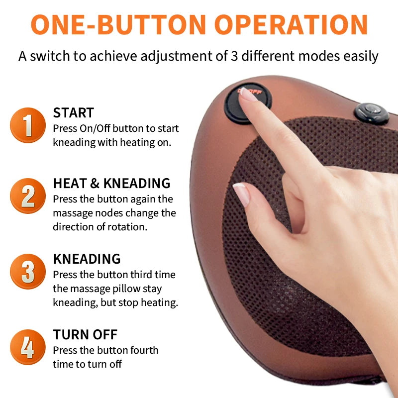 Electric Shiatsu Neck and Back Massage Pillow with Heat - 8