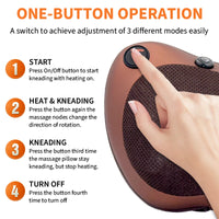 Electric Shiatsu Neck and Back Massage Pillow with Heat