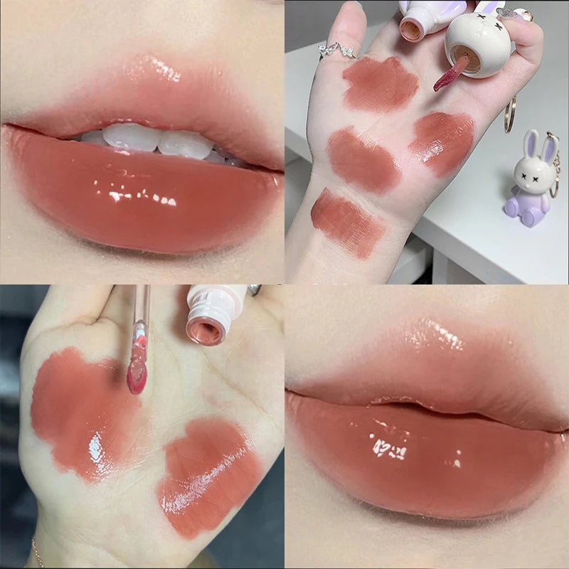 Hydrating Bunny Keychain Glossy Lip Lacquer - 27