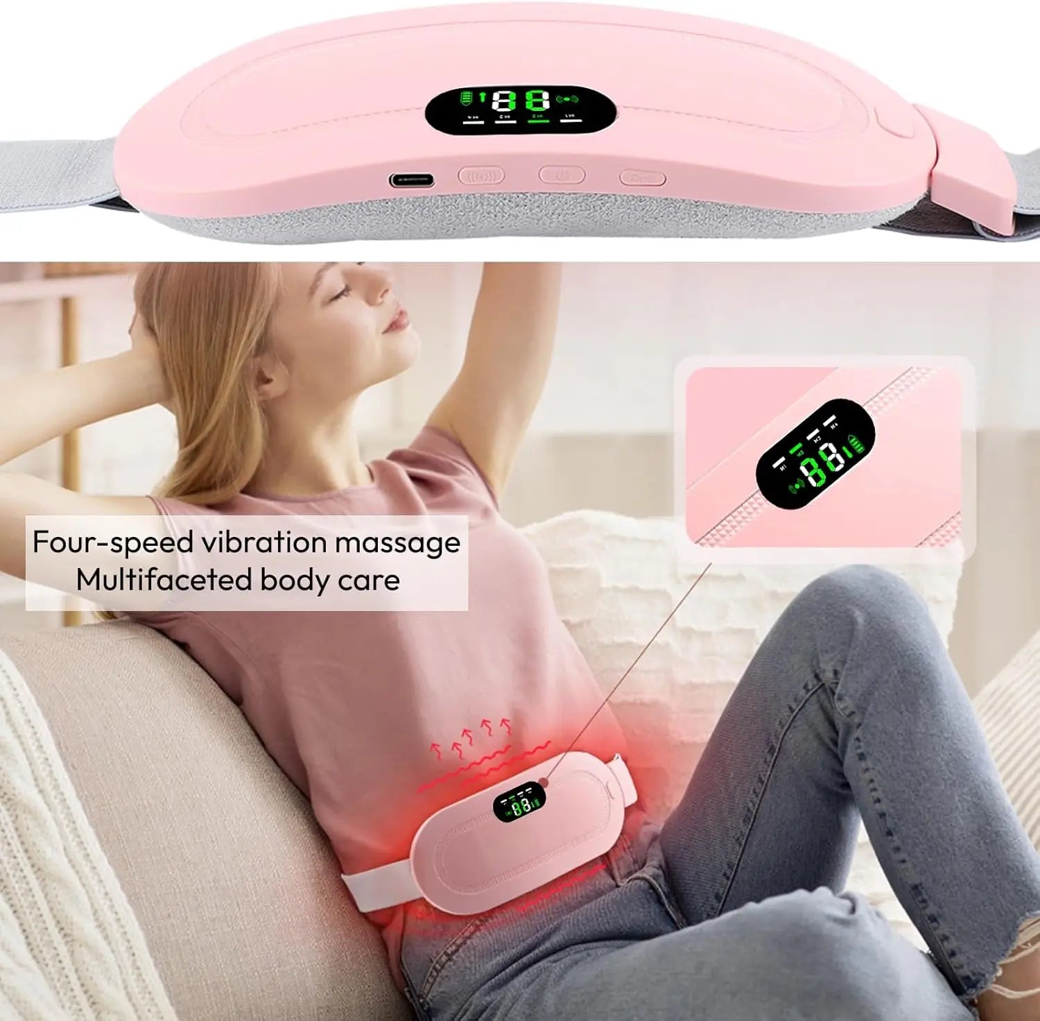 Portable Heated Massage Belt for Cramp Relief - 6