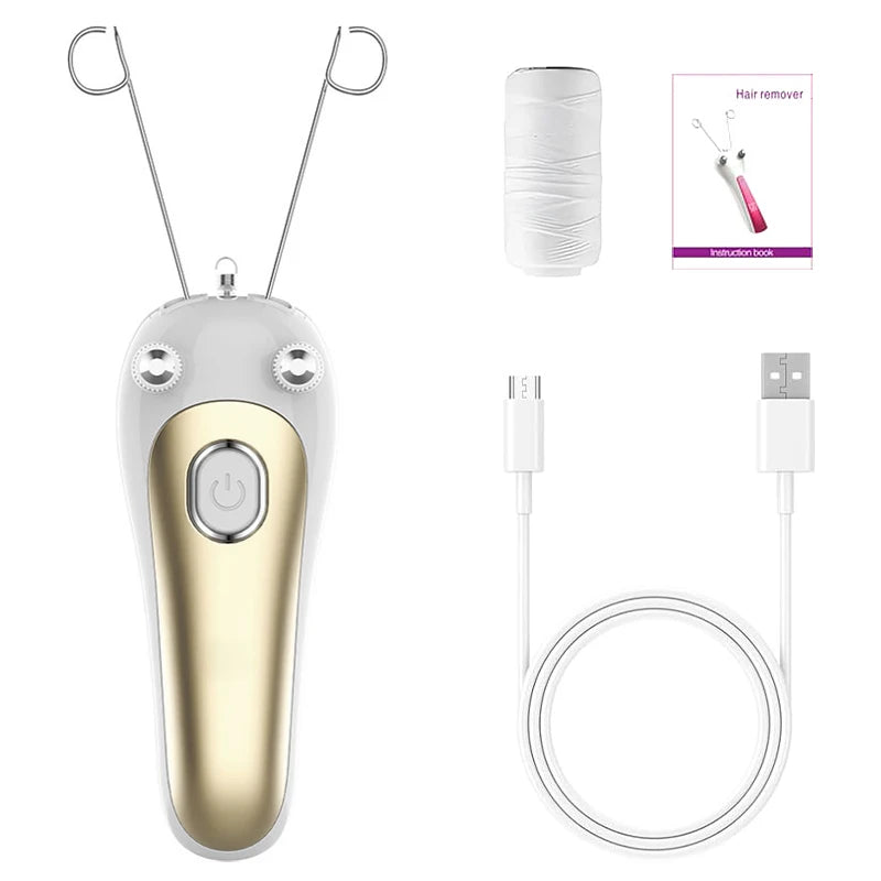 Portable Electric Cotton Threading Hair Remover for Face and Body - 18