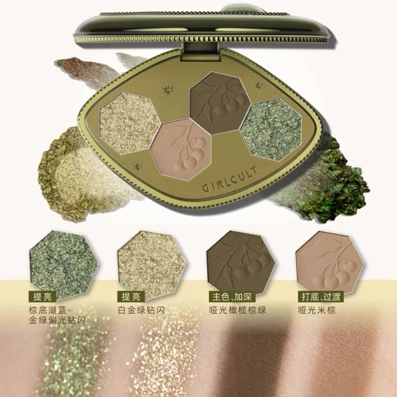 4-Color Chameleon Shimmer Eye Shadow Palette - 19