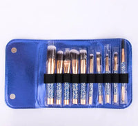 10-Piece Diamond Studded Professional Makeup Brush Set
