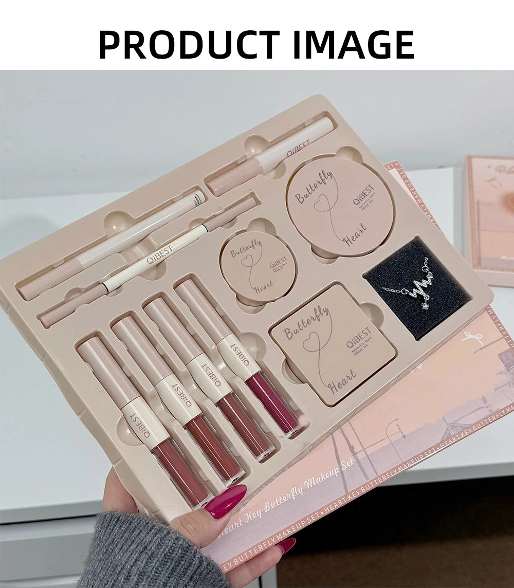 All-in-One Butterfly Makeup Gift Set with Necklace - 22