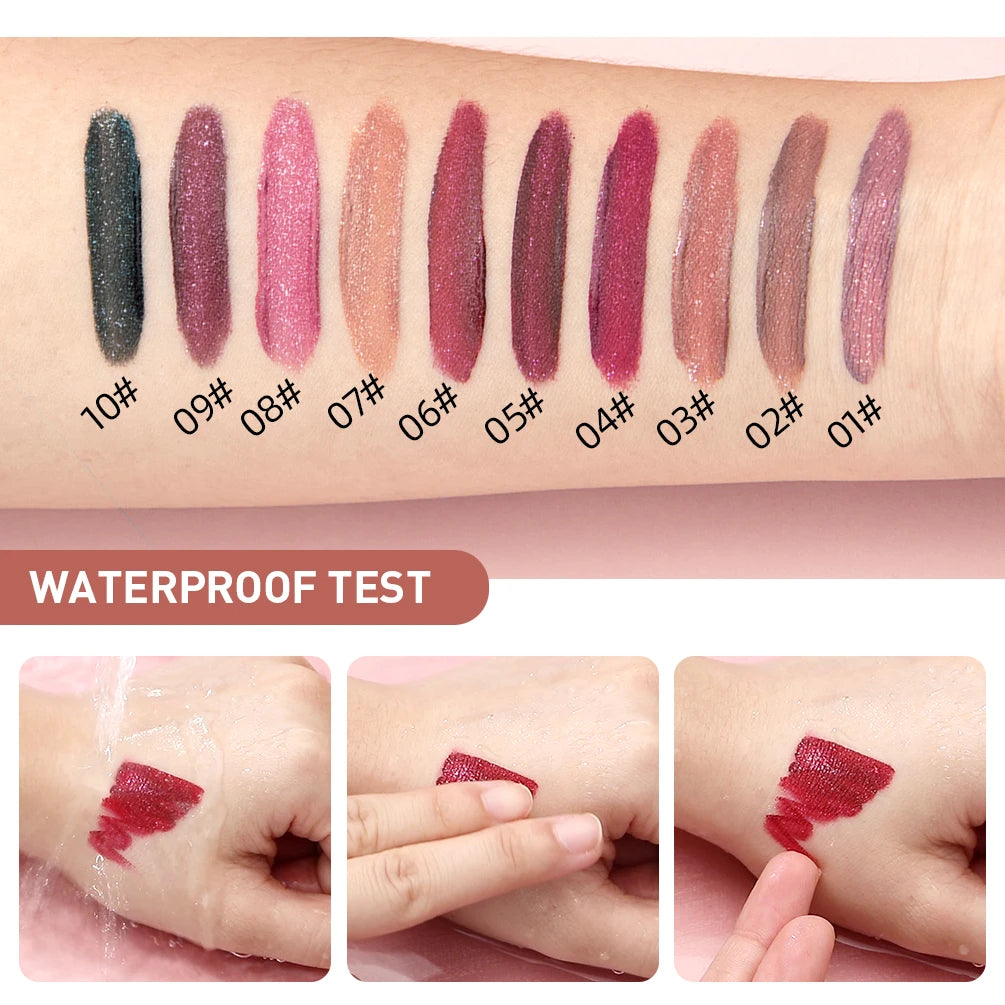 Shimmer Diamond Liquid Lipstick for Long-Lasting Waterproof Shine - 5