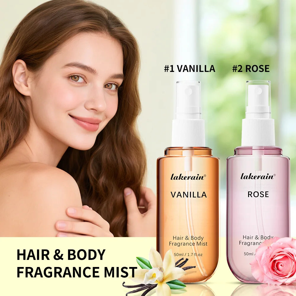 Long-Lasting Vanilla and Rose Hair and Body Fragrance Mist