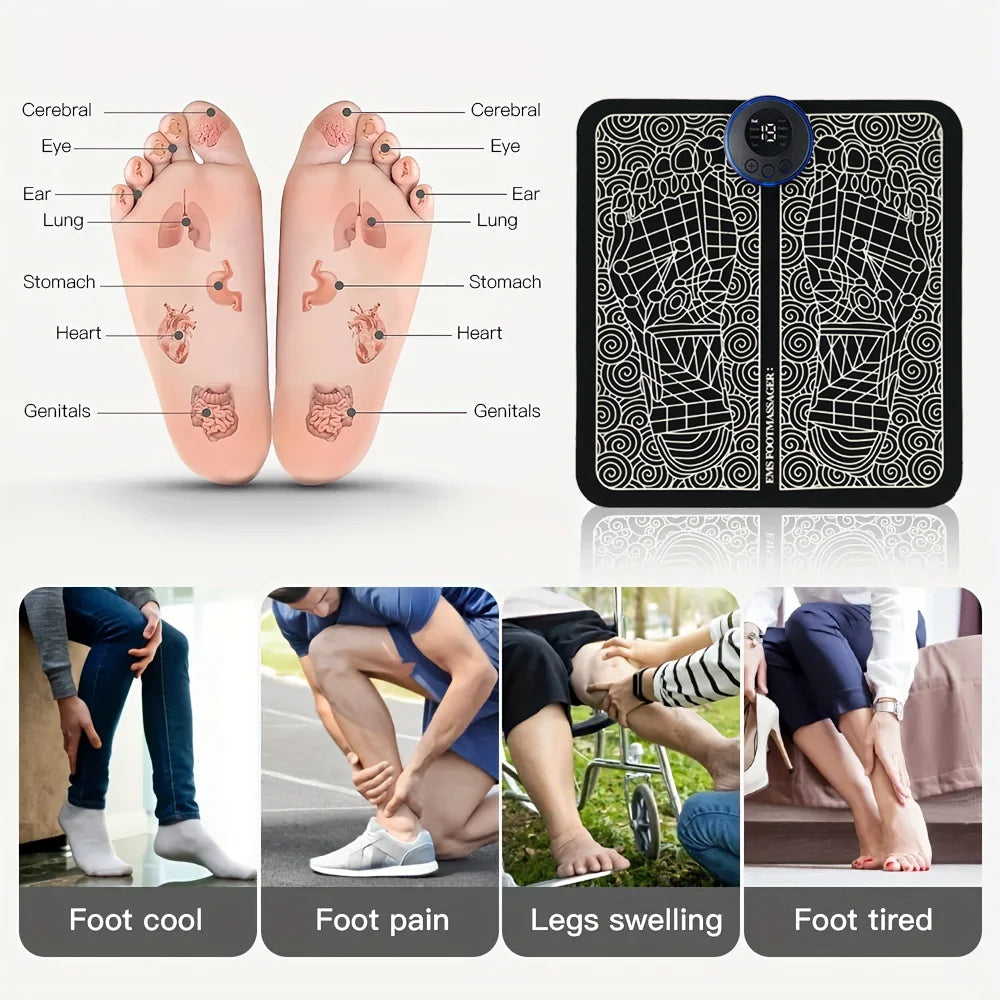 Electric EMS Foot Massage Mat for Pain Relief and Circulation - 9