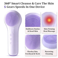 Sonic Electric Facial Cleansing & Anti-Aging Massage Brush