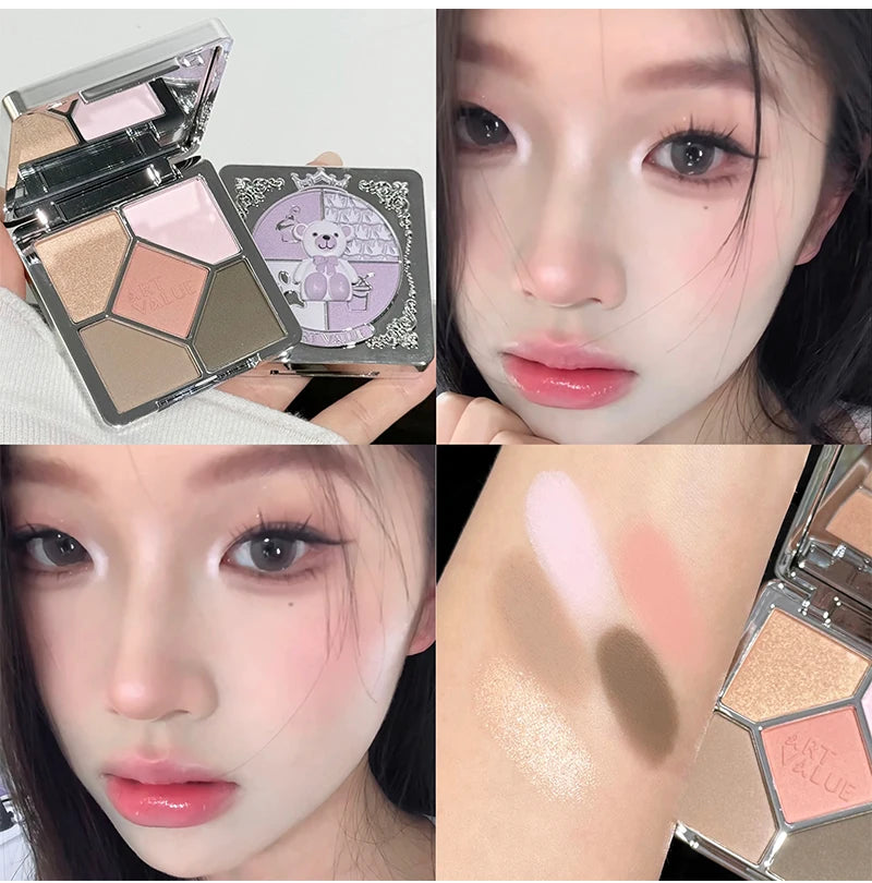 5-Color Shimmer and Matte Eyeshadow Palette - 21