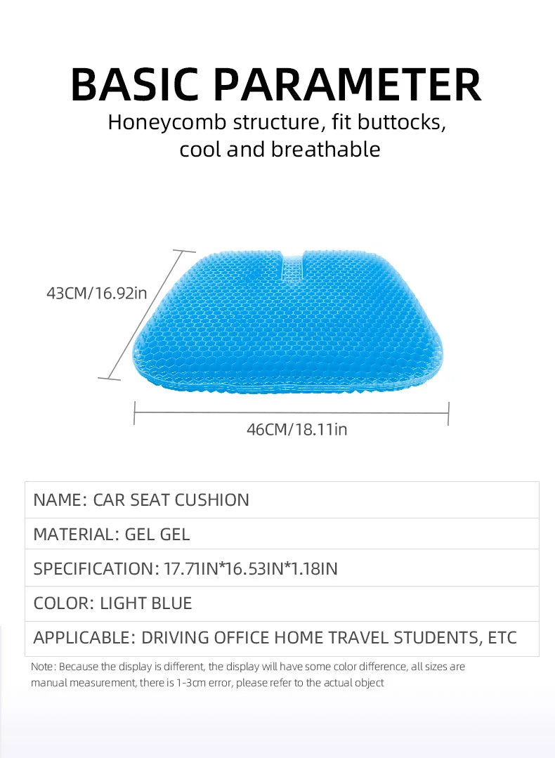 Ergonomic Honeycomb Cooling Gel Seat Cushion for Pain Relief - 14