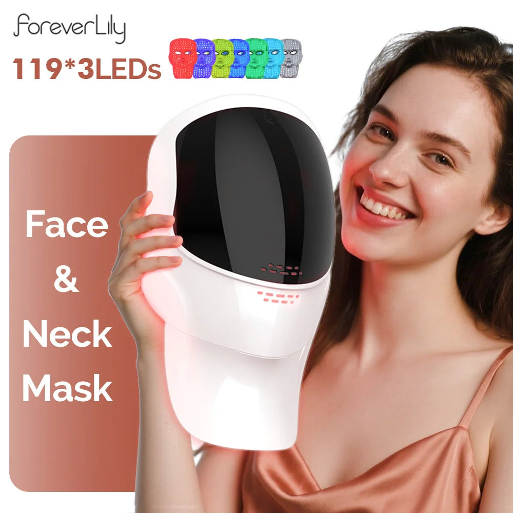 7-Color LED Light Therapy Face and Neck Rejuvenation Mask - 1
