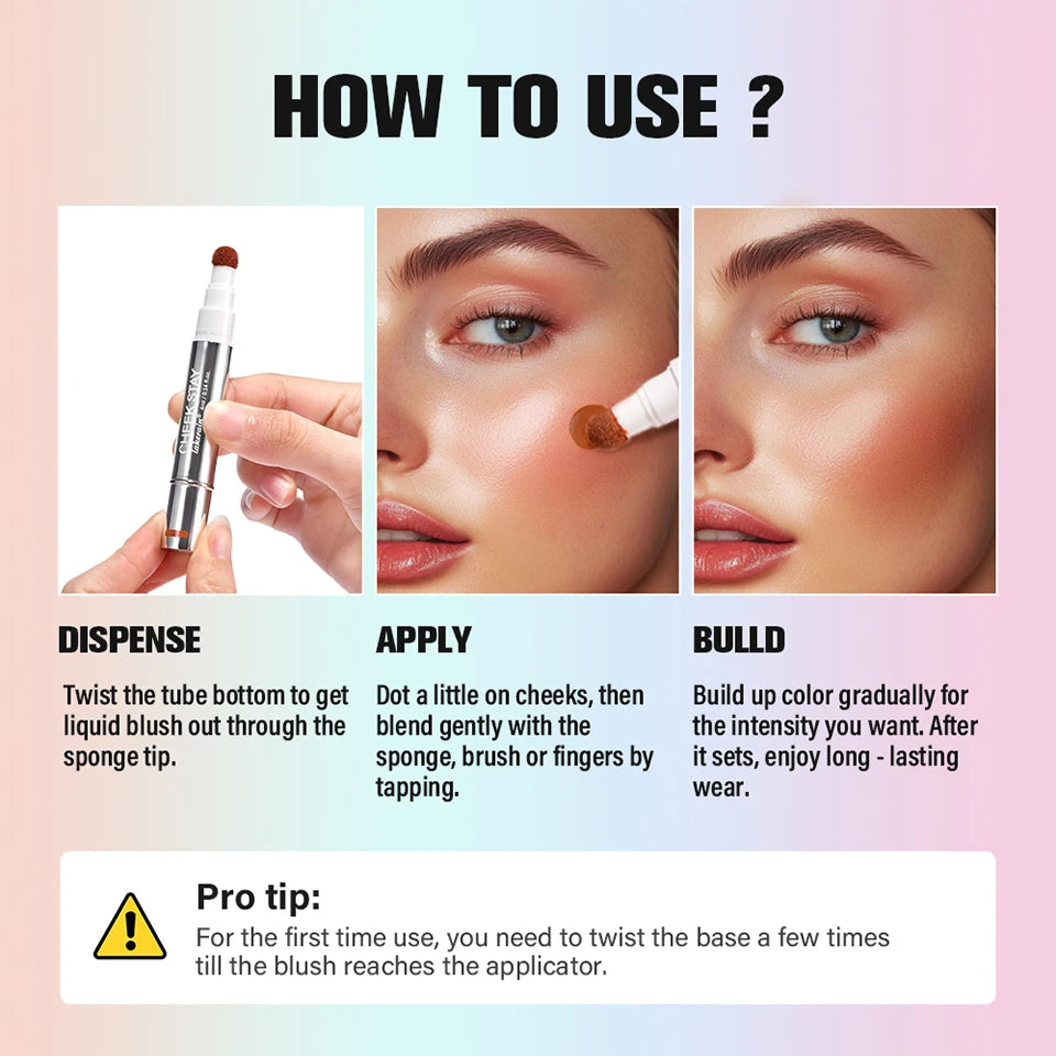 Long-Lasting Liquid Blush with Sponge Applicator - 14