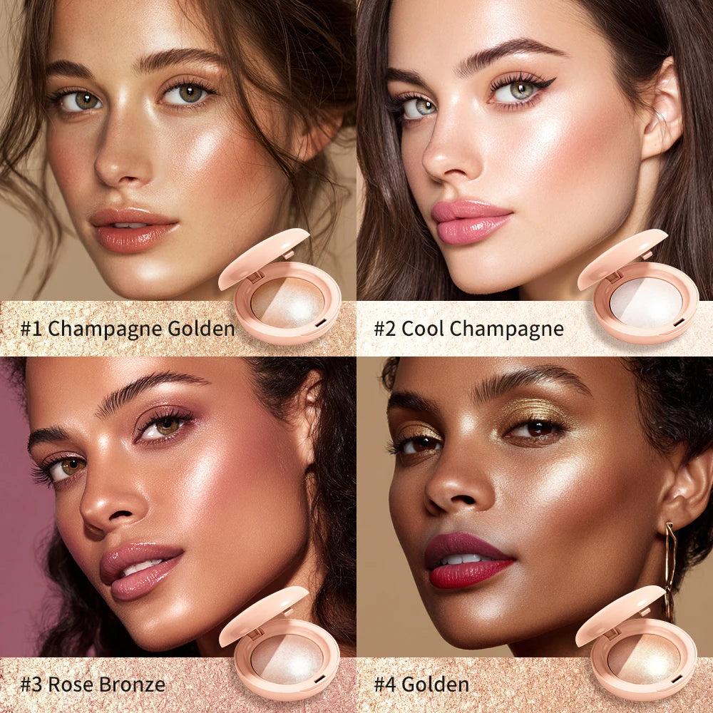 Silken Touch Shimmer Highlighter Powder for Radiant Glow - 4