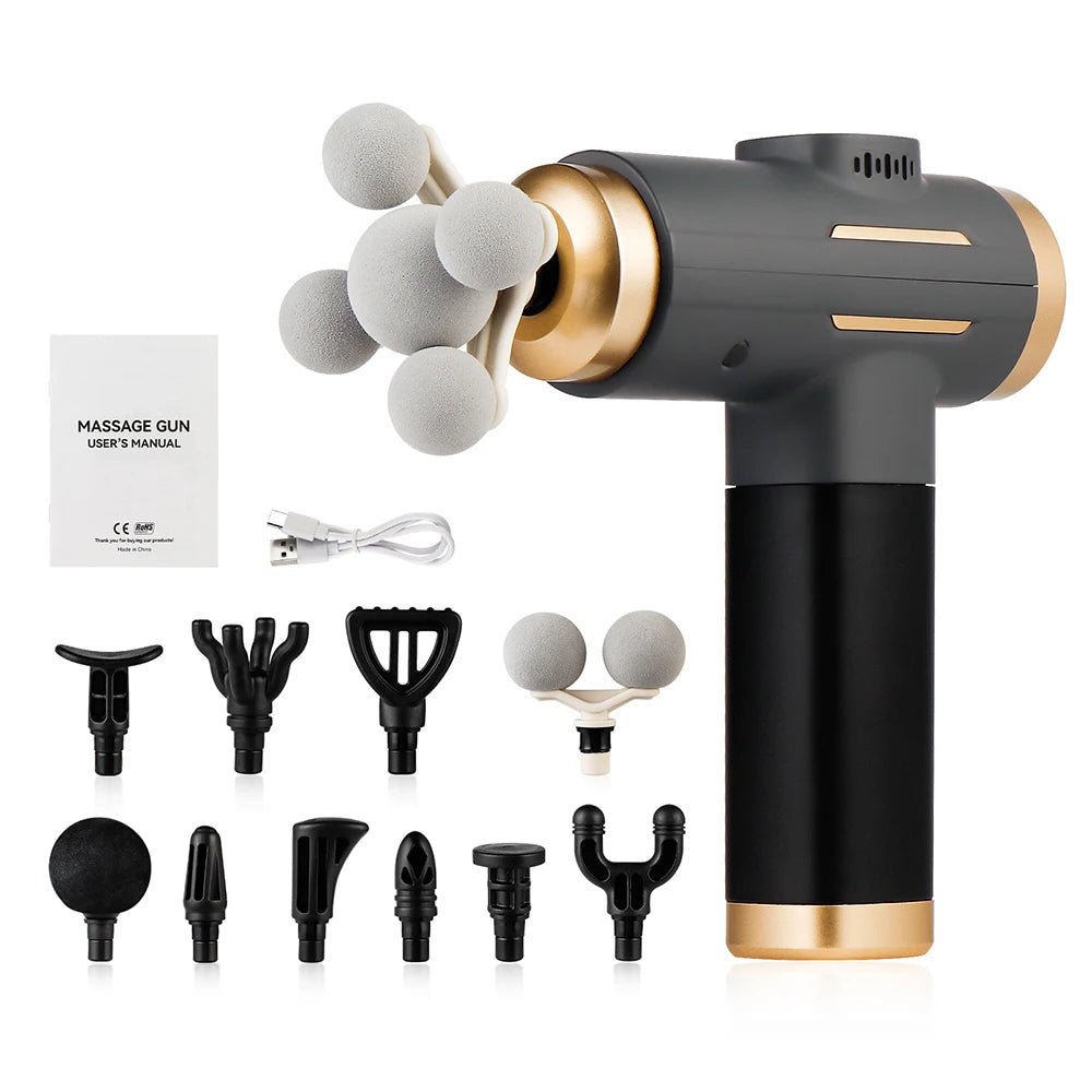 99-Level Professional Deep Tissue Muscle Massage Gun with 11 Heads - 12