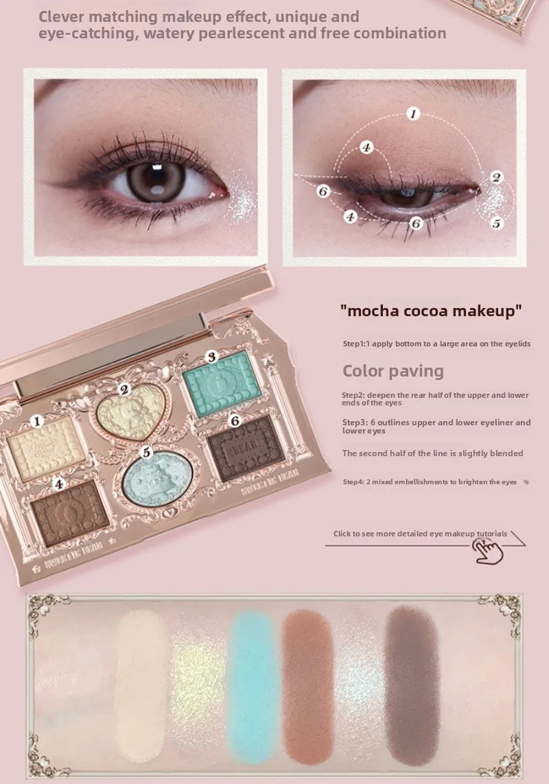 6-Color Shimmer and Matte Eyeshadow Palette - 19