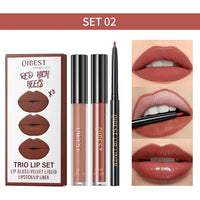 3-Piece Waterproof Matte Lipstick and Lip Liner Set