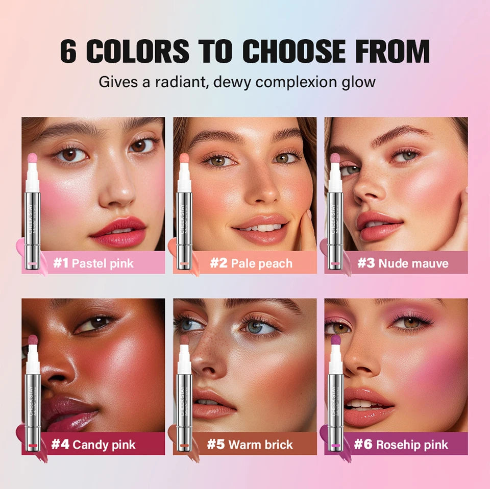 Liquid Blush Stick with Sponge Tip for Natural Glow - 9